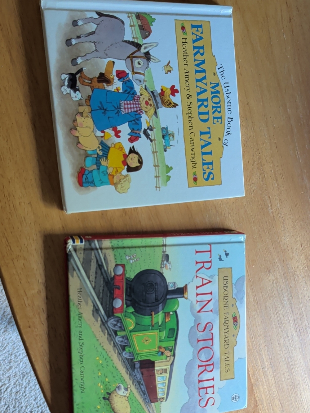 Usborne Train Stories & More Farmyard Tales Board Book Set - Green, White, Red